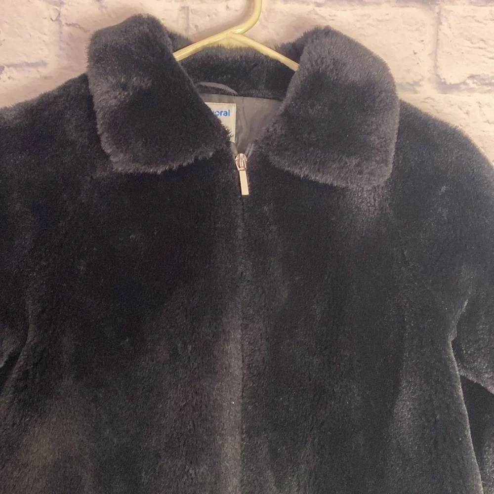 Mayoral black faux fur jacket